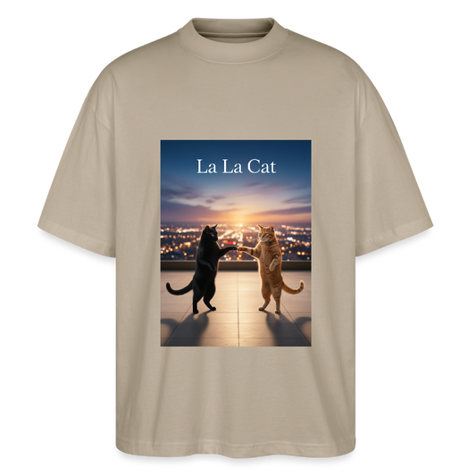 La La Cat – Tanz über den Dächern | Stanley/Stella Oversized Unisex Bio T-Shirt Blaster - Steingrau
