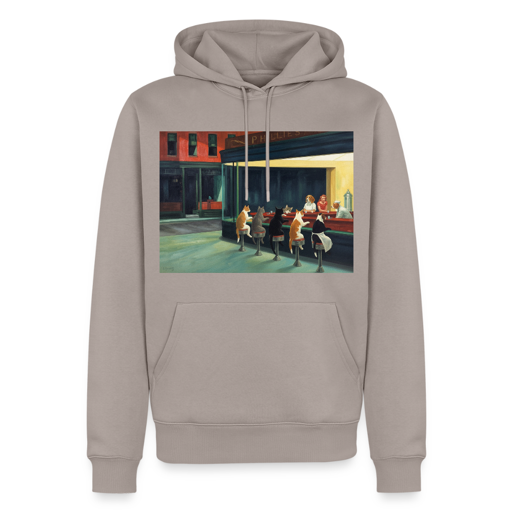 Wenn Hopper Katzen gemalt hätte | Männer Premium Hoodie - Taupe