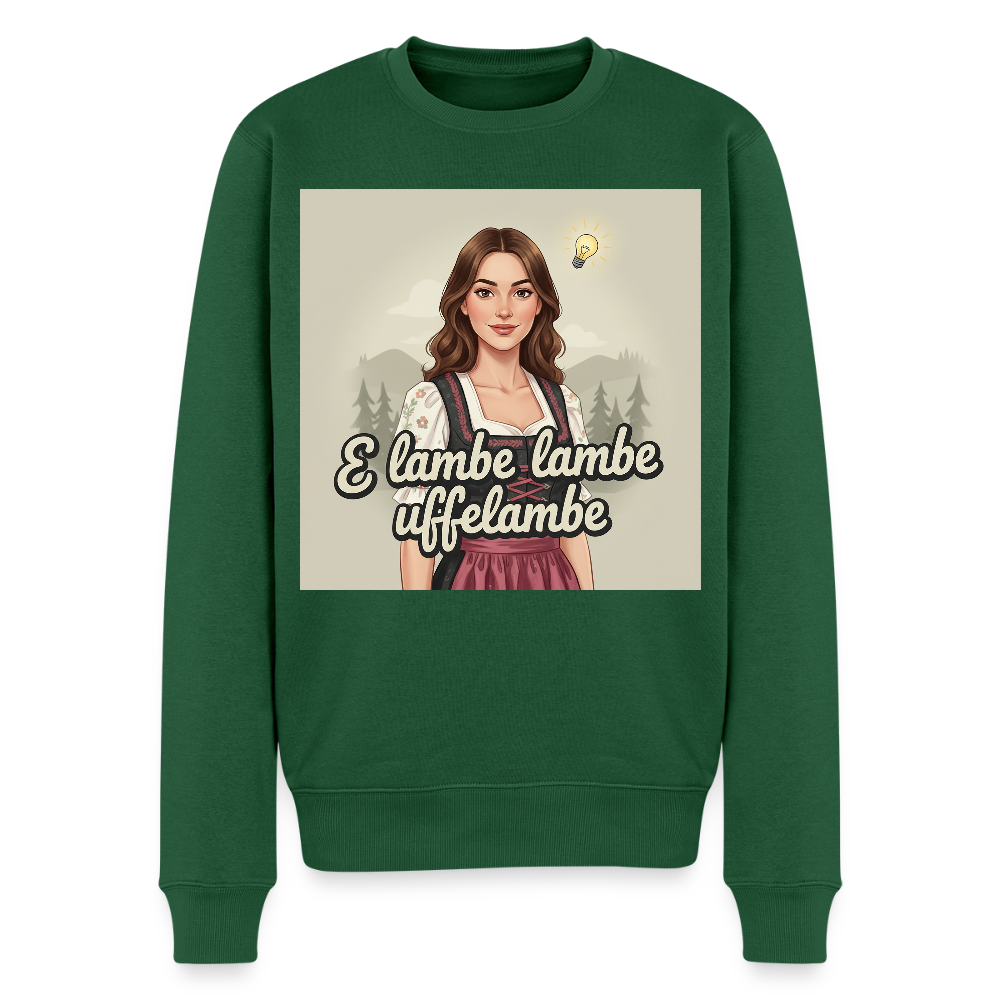 E Lambe, lambe, uffelambe – Alemannischer Geistesblitz |  Männer Premium Pullover - Flaschengrün