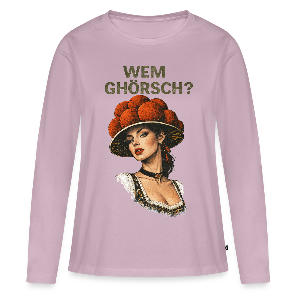 Wem ghörsch? – Schwarzwald Edition | Frauen Premium Bio Langarmshirt - Altrosa