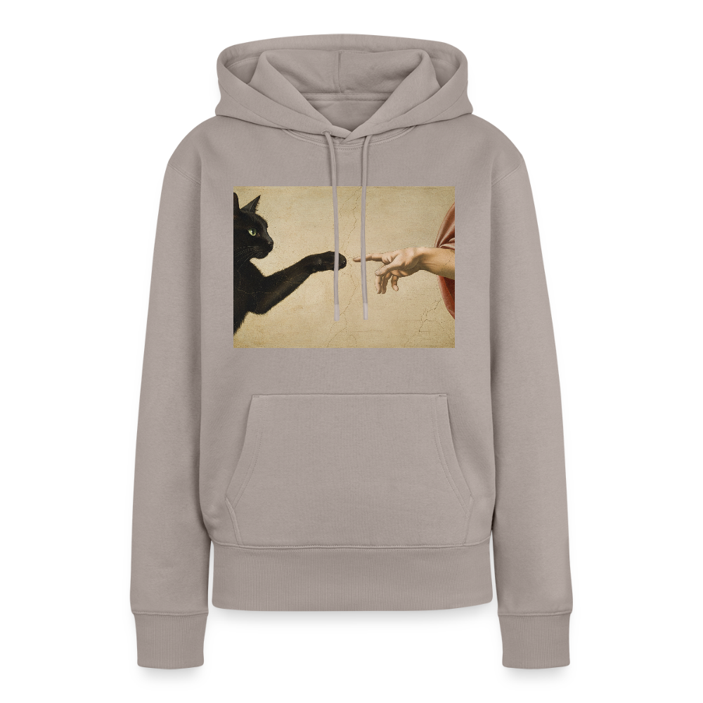 Die Erschaffung Adams… aber die Katze war schneller | Frauen Premium Hoodie - Taupe