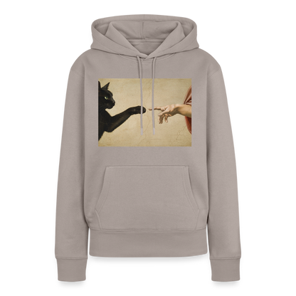 Die Erschaffung Adams… aber die Katze war schneller | Frauen Premium Hoodie - Taupe