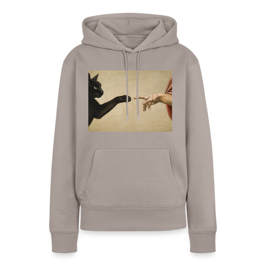 Die Erschaffung Adams… aber die Katze war schneller | Frauen Premium Hoodie - Taupe