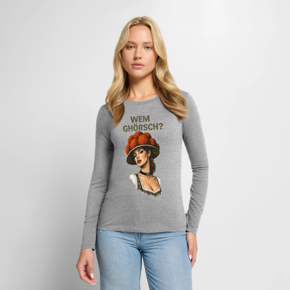 Wem ghörsch? – Schwarzwald Edition | Frauen Premium Bio Langarmshirt - Grau meliert