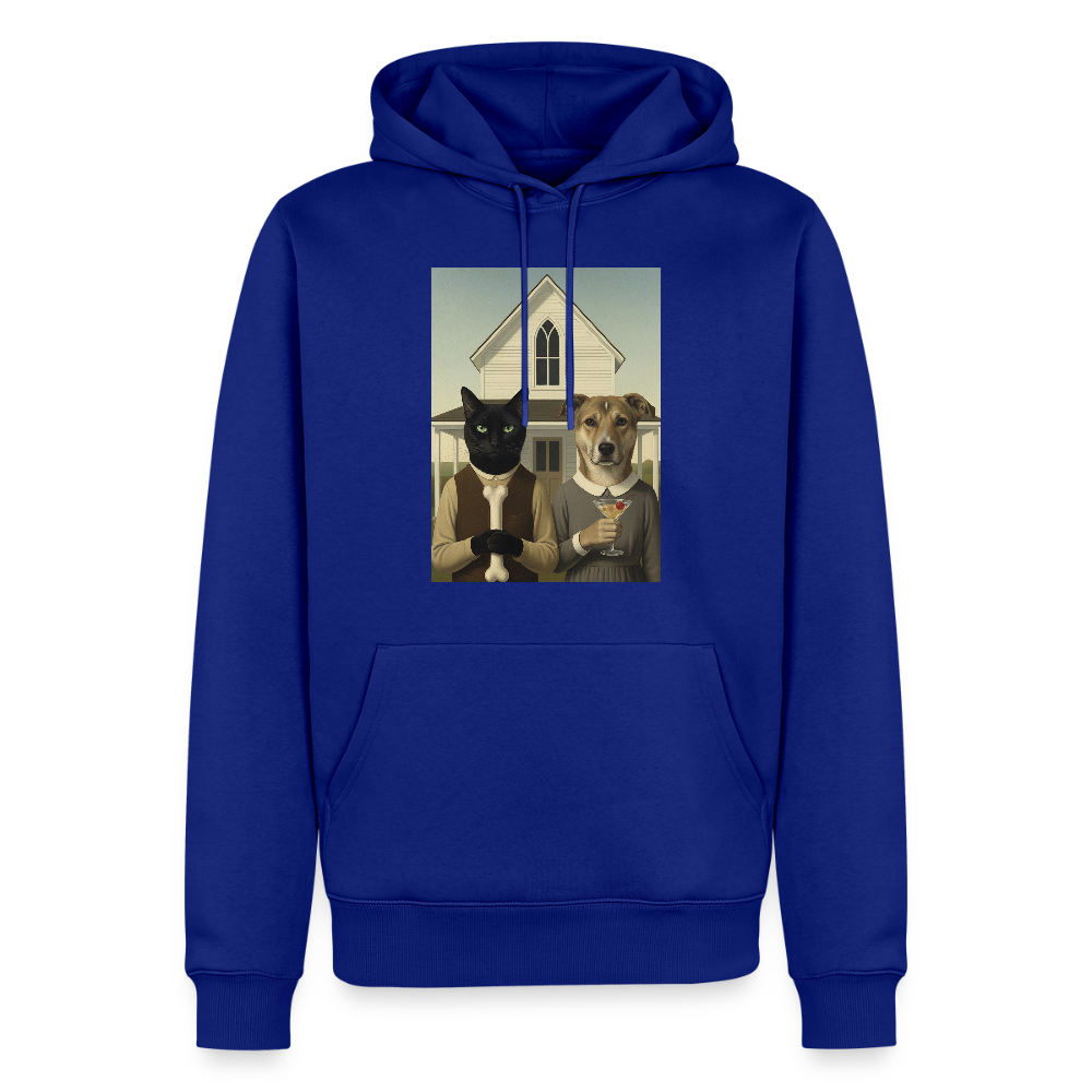 American Gothic… aber mit Katze und Hund | Männer Premium Hoodie - Royalblau