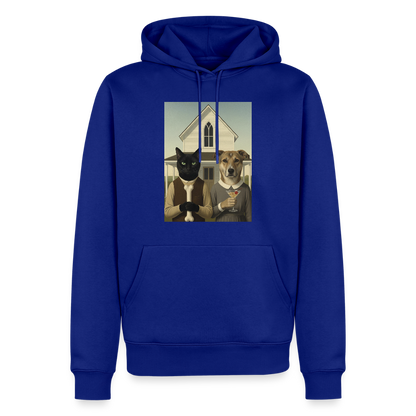 American Gothic… aber mit Katze und Hund | Männer Premium Hoodie - Royalblau
