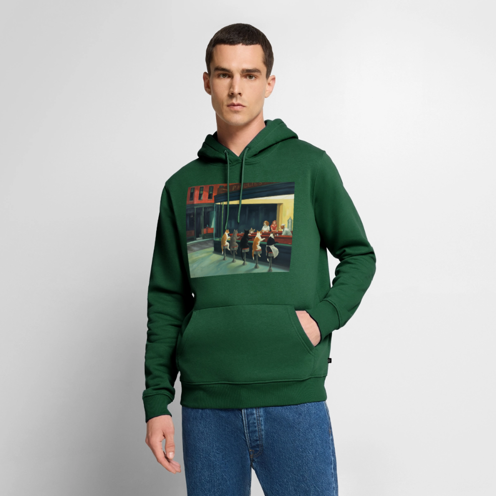 Wenn Hopper Katzen gemalt hätte | Männer Premium Hoodie - Flaschengrün