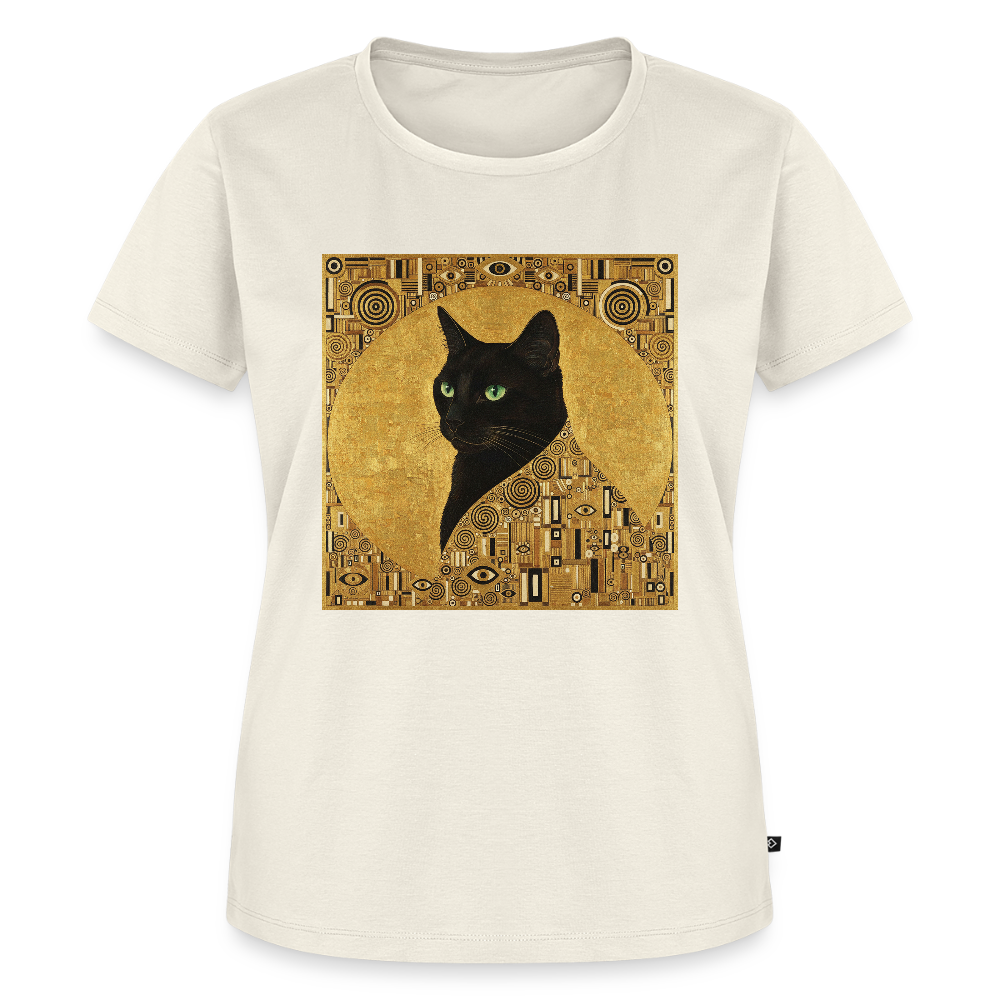 Adele… aber sie schnurrt – Goldene Katze à la Klimt | Frauen Premium T-Shirt - Naturweiß