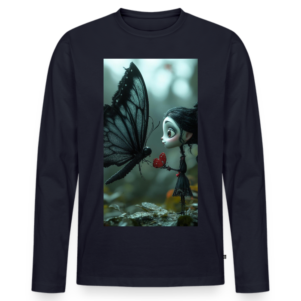 Mut für einen Moment | Männer Premium Bio Langarmshirt - Navy