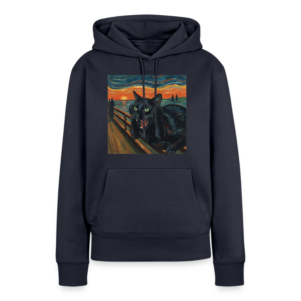Der Schrei… aber die Katze hat’s zuerst gemerkt | Frauen Premium Hoodie - Navy