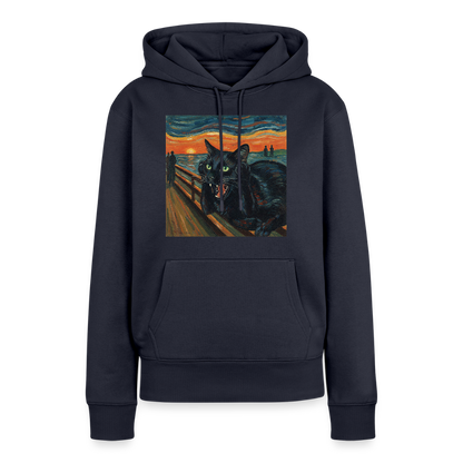 Der Schrei… aber die Katze hat’s zuerst gemerkt | Frauen Premium Hoodie - Navy