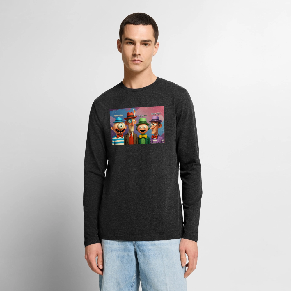 Gedankenkreise auf Hochtouren | Männer Premium Bio Langarmshirt - Anthrazit meliert