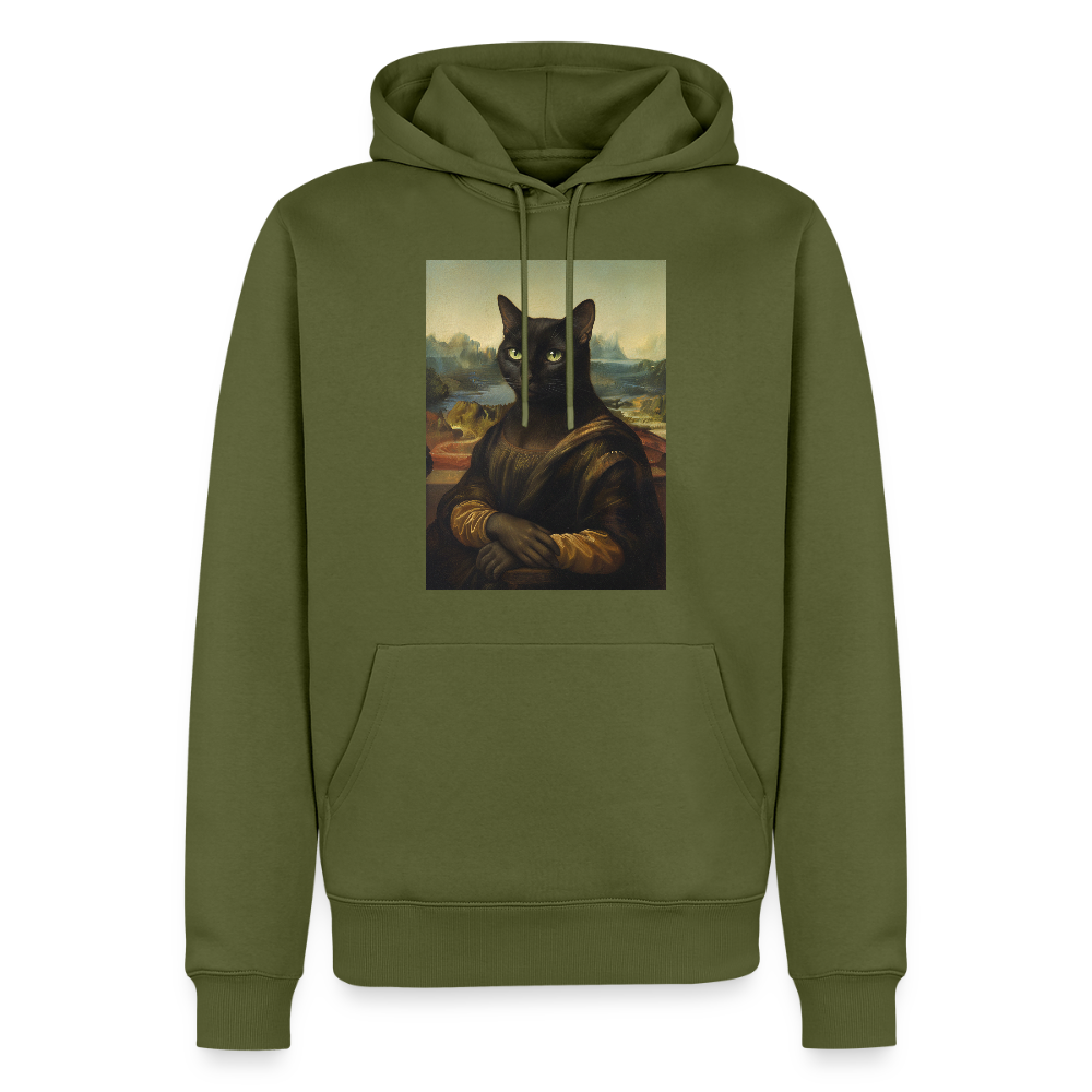 Mona Lisa… aber es ist eine Katze | Männer Premium Hoodie - Khaki