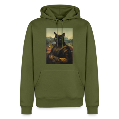 Mona Lisa… aber es ist eine Katze | Männer Premium Hoodie - Khaki