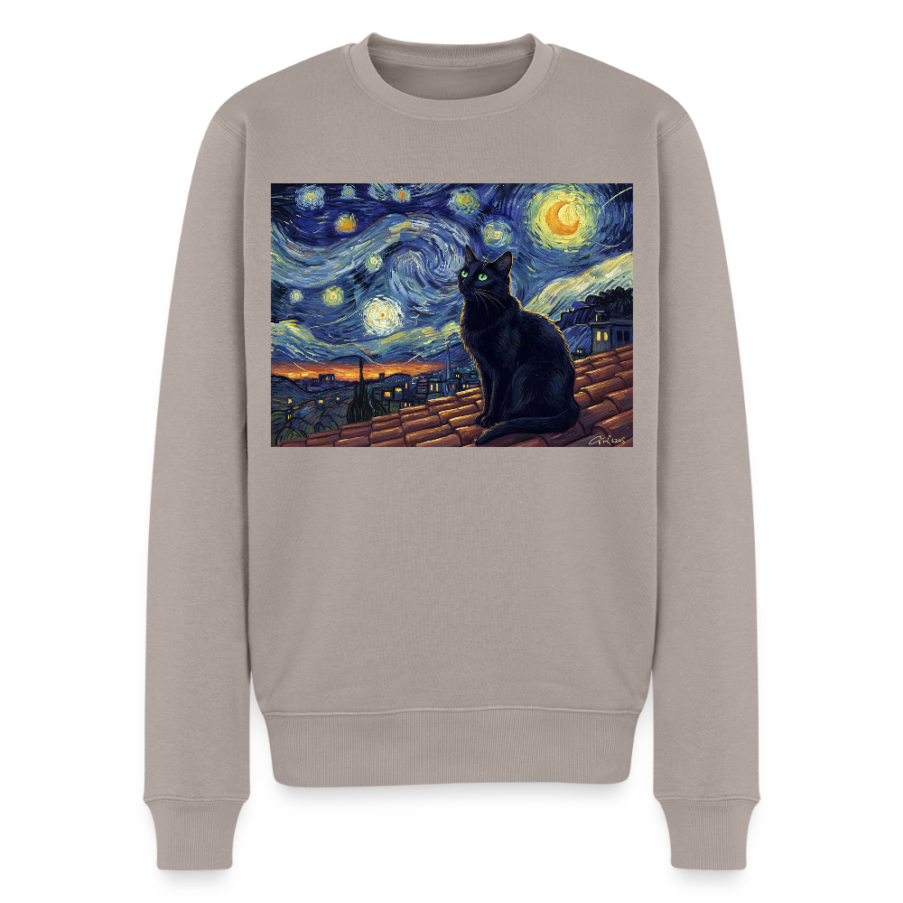 Sternennacht… aber die Katze denkt nach |  Männer Premium Pullover - Taupe