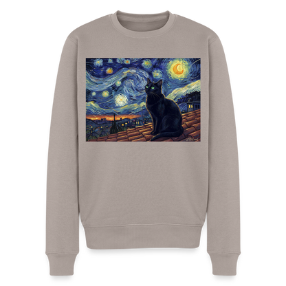 Sternennacht… aber die Katze denkt nach |  Männer Premium Pullover - Taupe