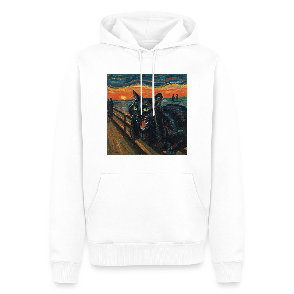 Der Schrei… aber die Katze hat’s zuerst gemerkt | Männer Premium Hoodie - Weiß