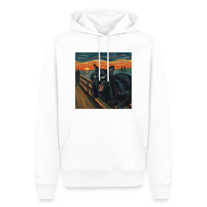 Der Schrei… aber die Katze hat’s zuerst gemerkt | Männer Premium Hoodie - Weiß
