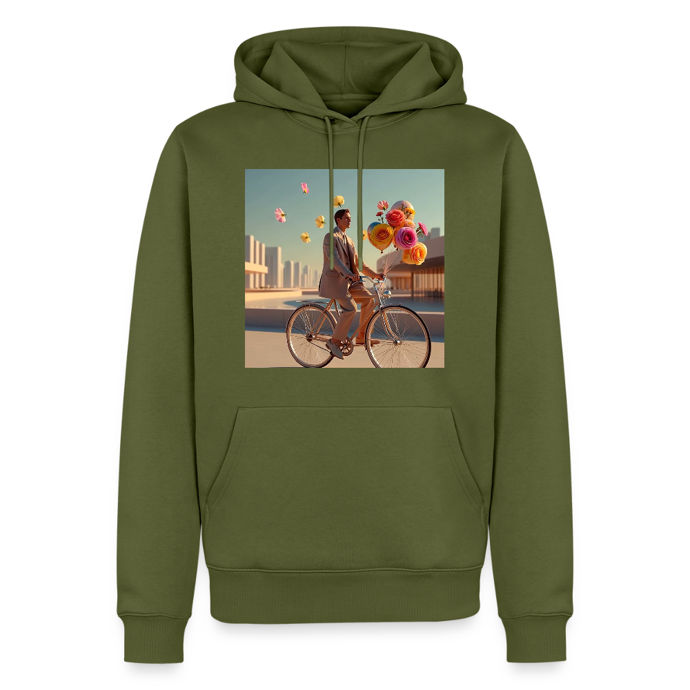 Fahrt ins Ungewisse (mit Blumen) | Männer Premium Hoodie - Khaki