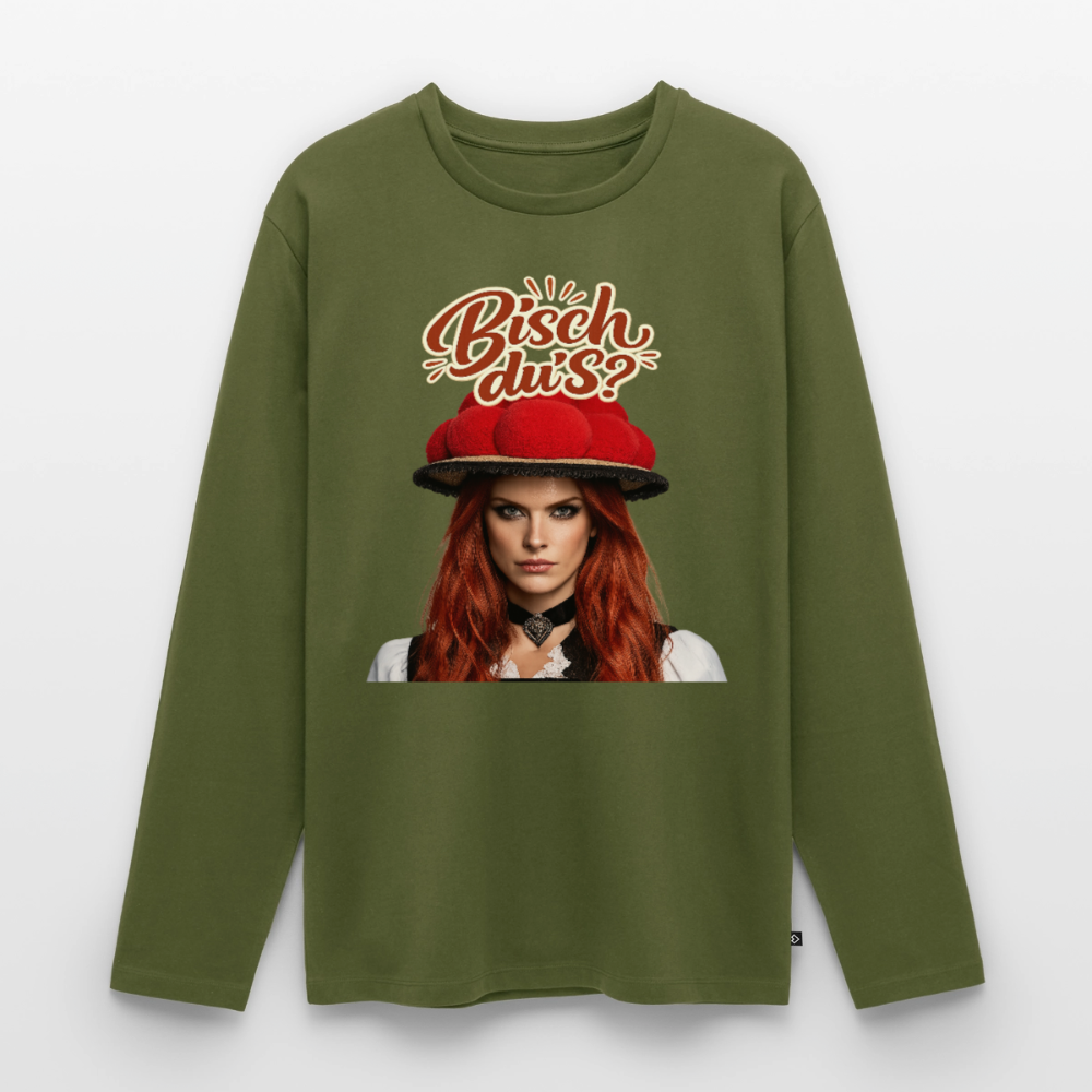 Bisch du’s? – Schwarzwaldmädel | Männer Premium Bio Langarmshirt - Khaki