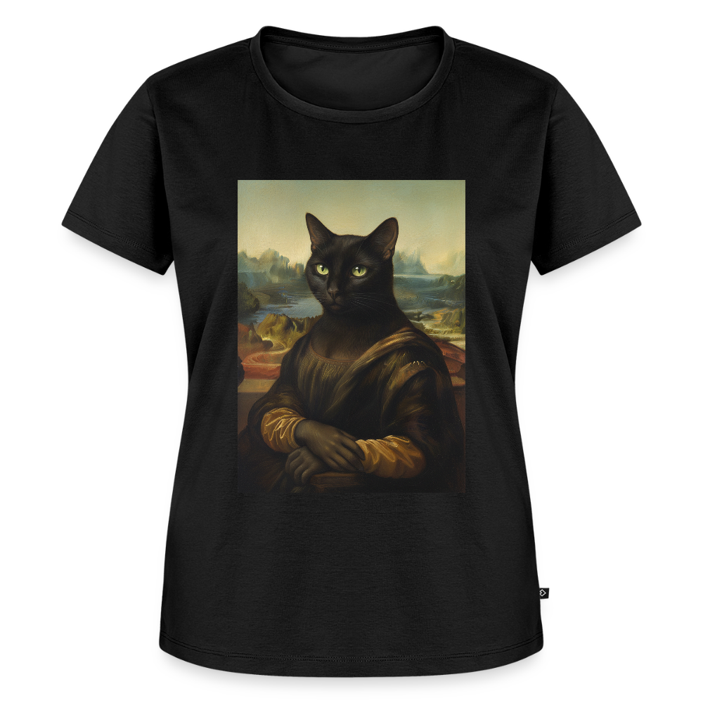 Mona Lisa… aber es ist eine Katze | Frauen Premium T-Shirt - Schwarz