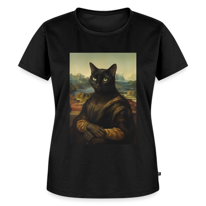 Mona Lisa… aber es ist eine Katze | Frauen Premium T-Shirt - Schwarz