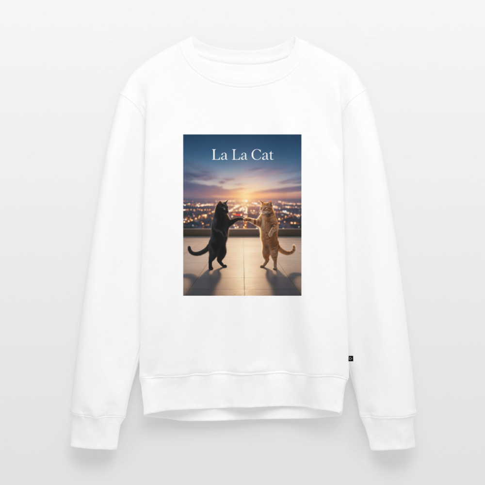 La La Cat – Tanz über den Dächern |  Männer Premium Pullover - Weiß