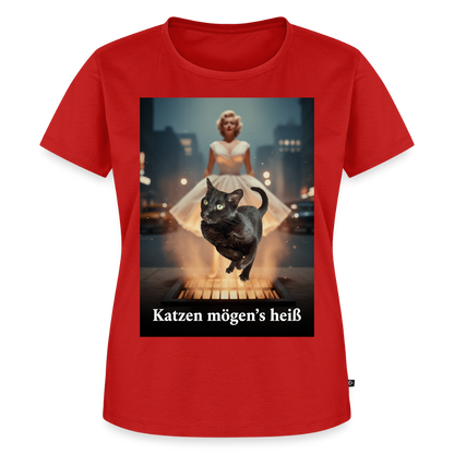 Katzen mögen’s heiß | Frauen Premium T-Shirt - Rot