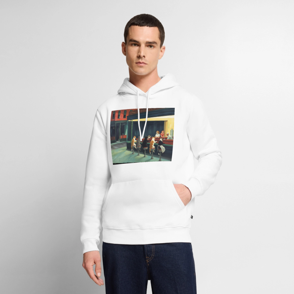 Wenn Hopper Katzen gemalt hätte | Männer Premium Hoodie - Weiß