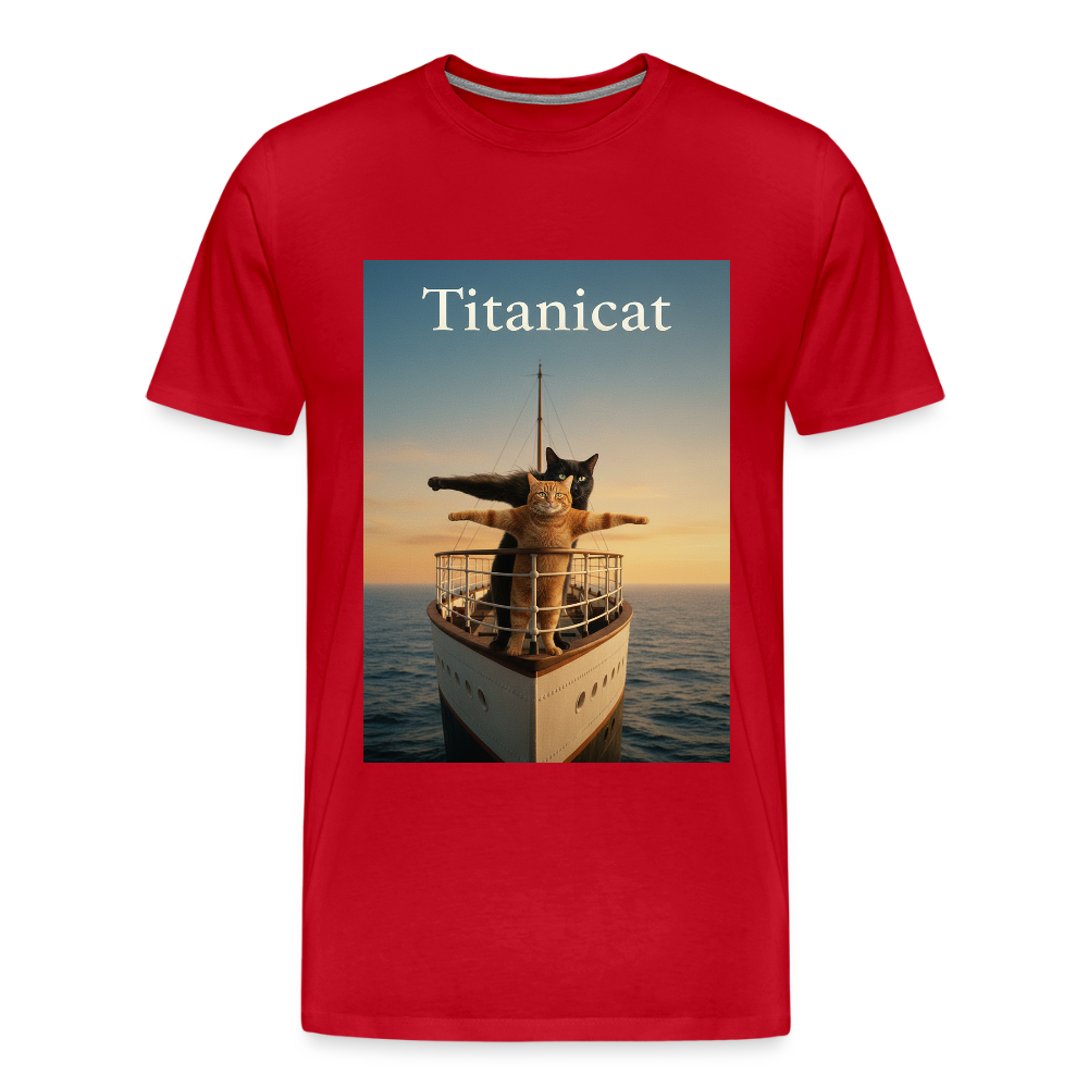 Titanicat – Ich bin der König der Kratzbäume | Männer Premium T-Shirt - Rot