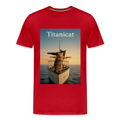 Titanicat – Ich bin der König der Kratzbäume | Männer Premium T-Shirt - Rot