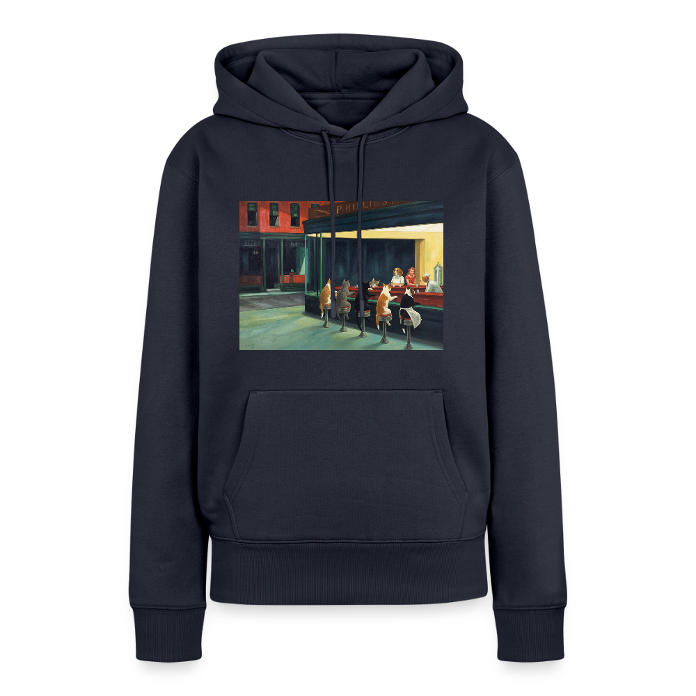 Wenn Hopper Katzen gemalt hätte | Frauen Premium Hoodie - Navy