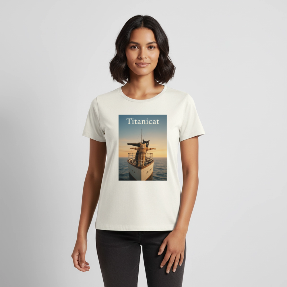Titanicat – Ich bin der König der Kratzbäume | Frauen Premium T-Shirt - Naturweiß