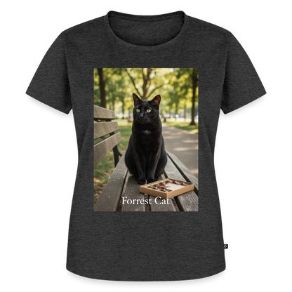 Forrest Cat – Krümel wartet | Frauen Premium T-Shirt - Anthrazit meliert