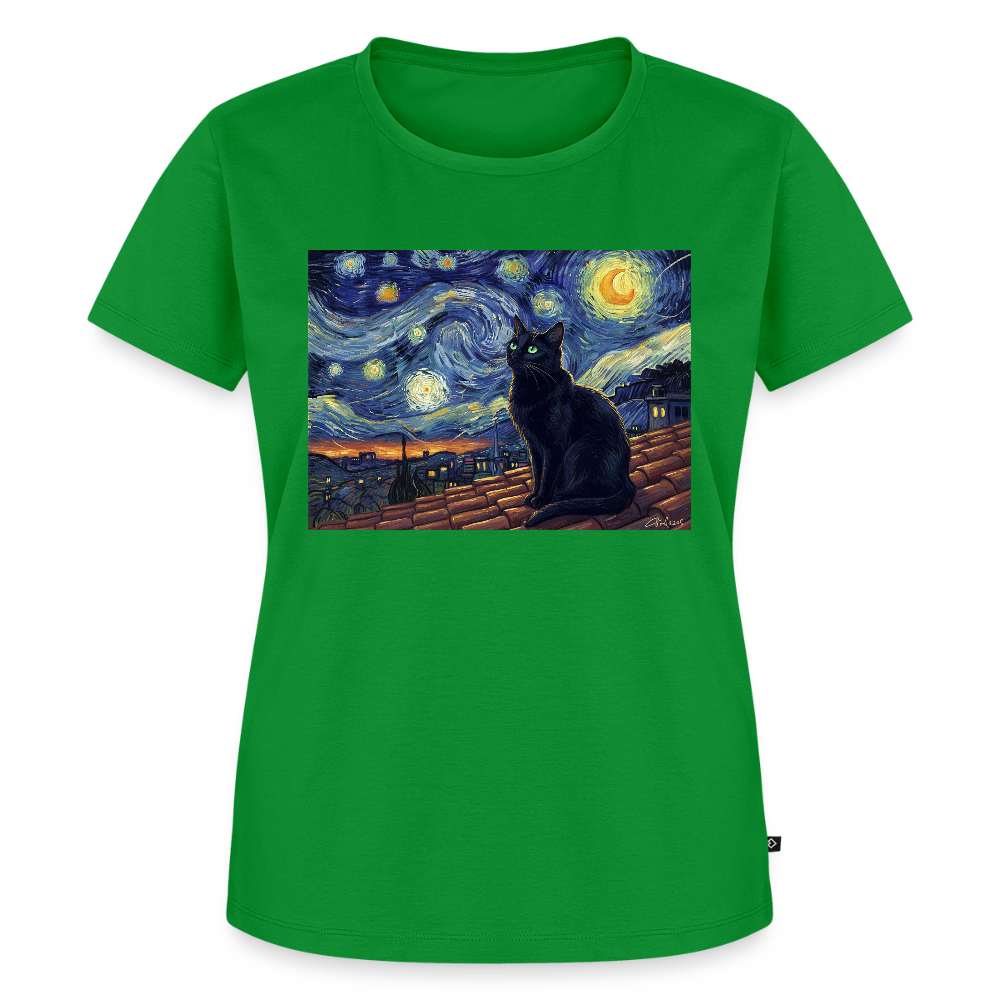 Sternennacht… aber die Katze denkt nach | Frauen Premium T-Shirt - Grün