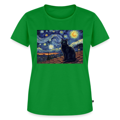 Sternennacht… aber die Katze denkt nach | Frauen Premium T-Shirt - Grün