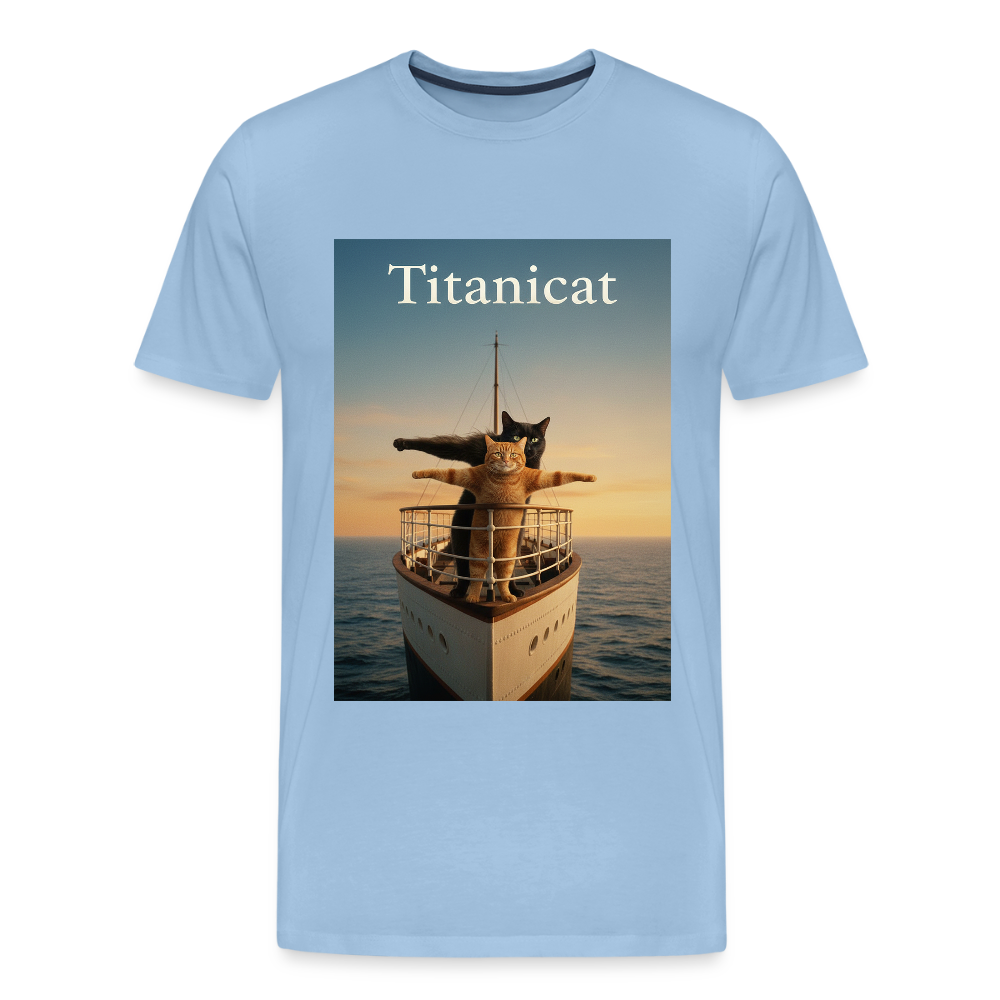 Titanicat – Ich bin der König der Kratzbäume | Männer Premium T-Shirt - Sky