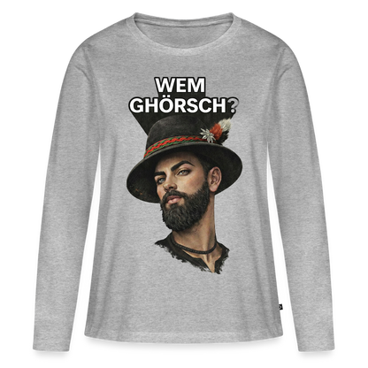 Wem ghörsch? – Alemannische Klärung | Frauen Premium Bio Langarmshirt - Grau meliert