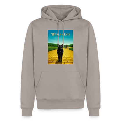 Wizard of Cats – Der gelbe Weg gehört Krümel | Männer Premium Hoodie - Taupe