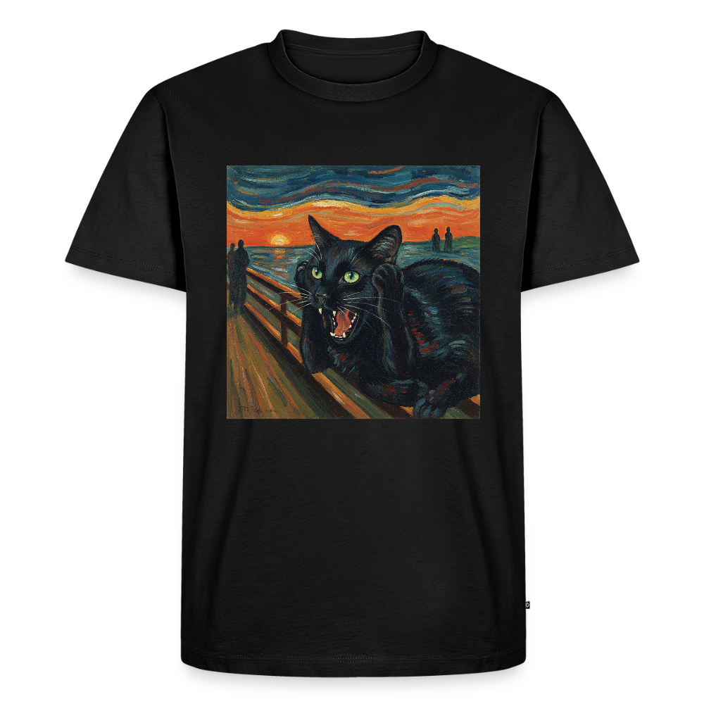 Der Schrei… aber die Katze hat’s zuerst gemerkt | Männer Premium T-Shirt - Schwarz