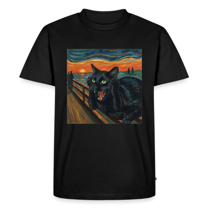 Der Schrei… aber die Katze hat’s zuerst gemerkt | Männer Premium T-Shirt - Schwarz
