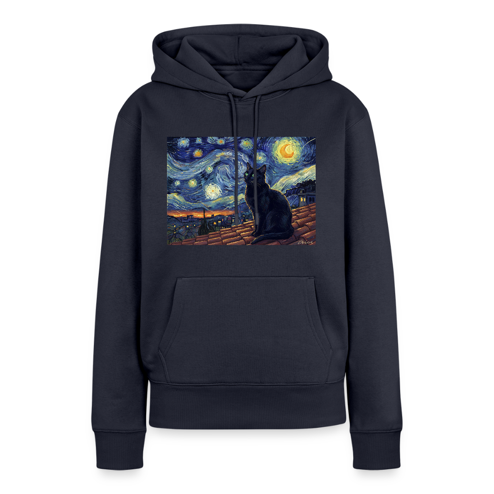 Sternennacht… aber die Katze denkt nach | Frauen Premium Hoodie - Navy