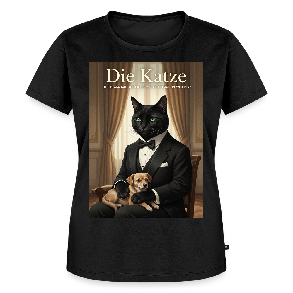 Die Katze – Krümel regelt das | Frauen Premium T-Shirt - Schwarz