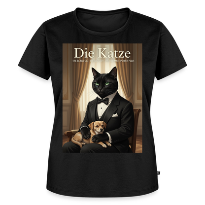Die Katze – Krümel regelt das | Frauen Premium T-Shirt - Schwarz