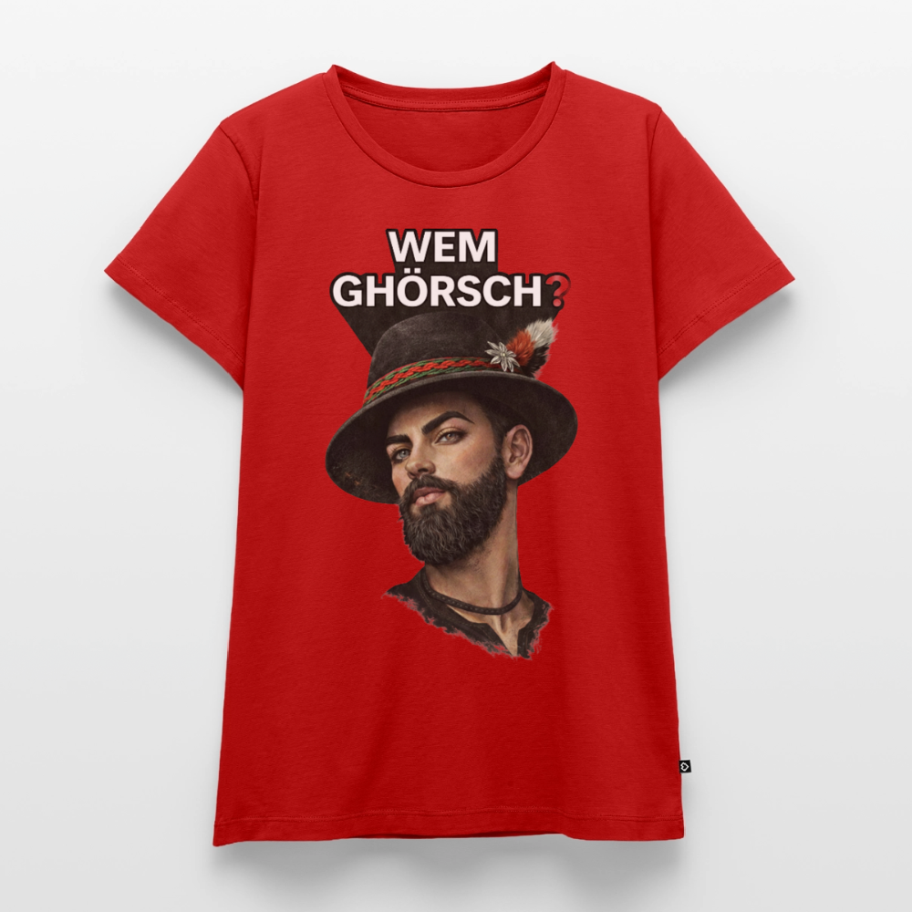 Wem ghörsch? – Alemannische Klärung | Frauen Premium T-Shirt - Rot