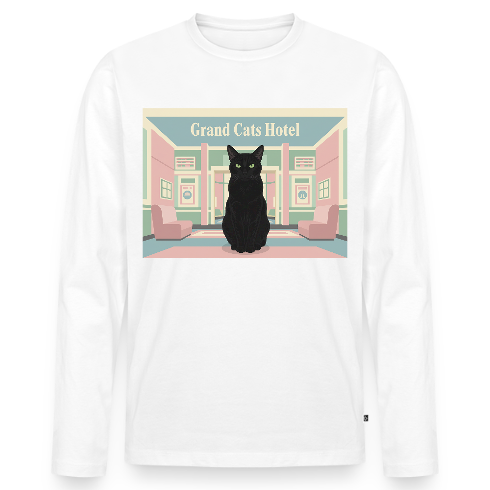 Grand Hotel Krümel | Männer Premium Bio Langarmshirt - Weiß