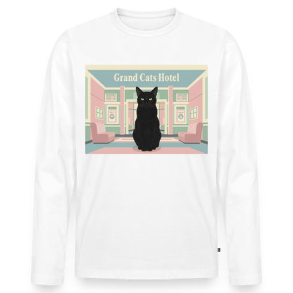 Grand Hotel Krümel | Männer Premium Bio Langarmshirt - Weiß