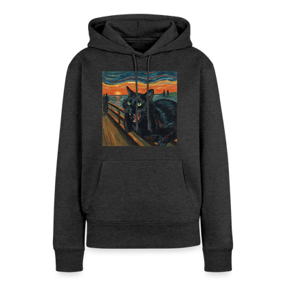 Der Schrei… aber die Katze hat’s zuerst gemerkt | Frauen Premium Hoodie - Anthrazit meliert