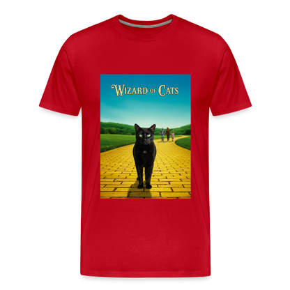 Wizard of Cats – Der gelbe Weg gehört Krümel | Männer Premium T-Shirt - Rot