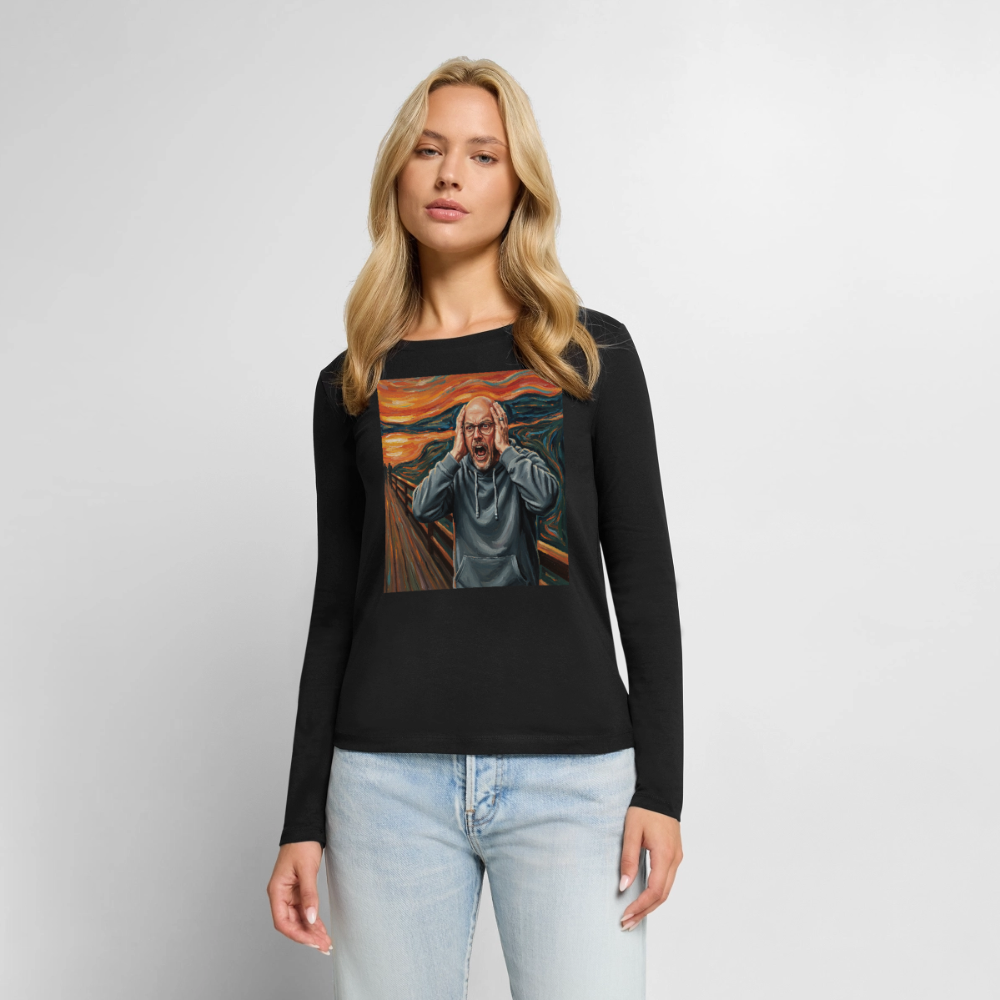 Der Schrei… wenn es wirklich reicht | Frauen Premium Bio Langarmshirt - Schwarz